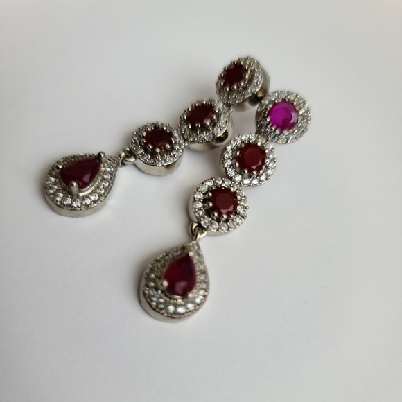 Jewelry - Red and silver Pakistani/Indian set